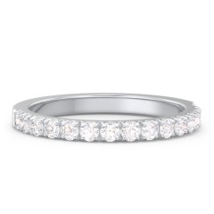Micro Pavé Half Eternity Wedding Band - 1/2 ct. tw. – 14K White Gold with Lab Diamonds
