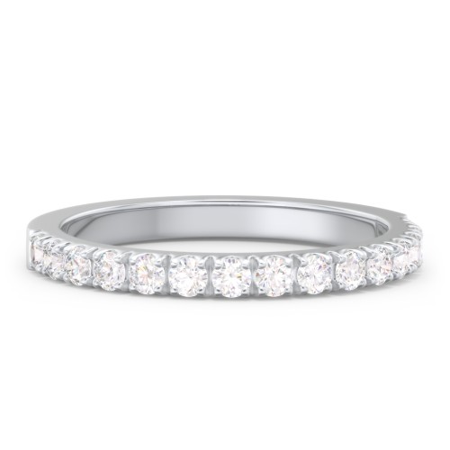 Micro Pavé Half Eternity Wedding Band - 1/2 ct. tw. – 14K White Gold with Lab Diamonds