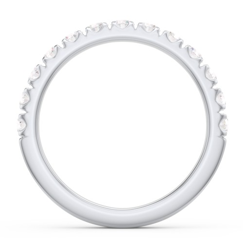 Micro Pavé Half Eternity Wedding Band - 3/4 ct. tw. – 14K White Gold with Lab Diamonds