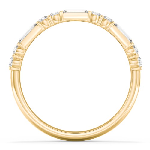 Baguette & Round Stone Half Eternity Wedding Band - 1/2 ct. tw.