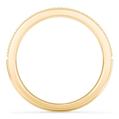 Milgrain Half Eternity Wedding Band with Diamond Accents