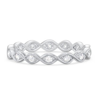 Intertwined Infinity Eternity Band with Accent Stones