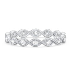 Intertwined Infinity Eternity Band with Accent Stones – 10K Yellow Gold with Lab Diamond