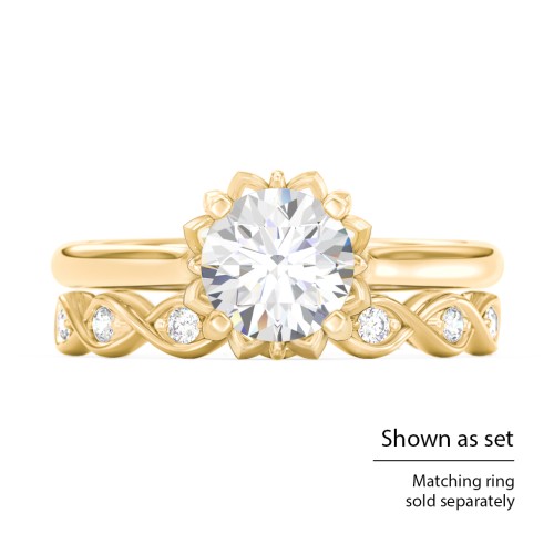 Intertwined Infinity Eternity Band with Accent Stones – 10K Yellow Gold with Lab Diamond
