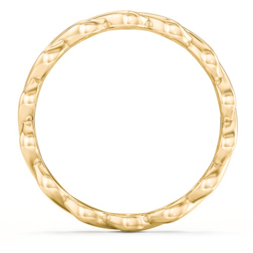 Intertwined Infinity Eternity Band with Accent Stones – 10K Yellow Gold with Lab Diamond