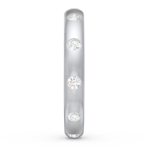 Flush Set Diamond Eternity Wedding Band – 10K White Gold with Lab Diamond