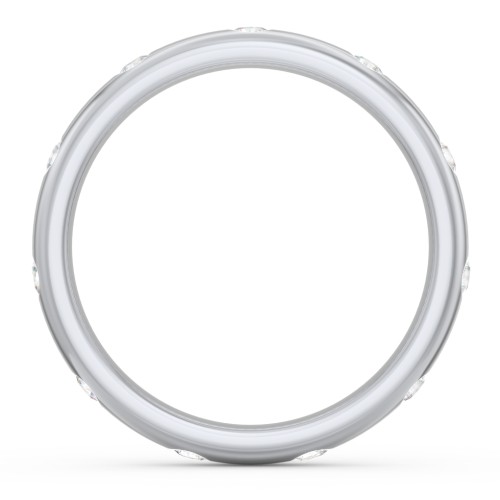 Flush Set Diamond Eternity Wedding Band – 10K White Gold with Lab Diamond