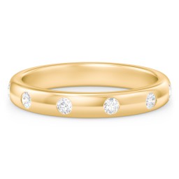 Flush Set Diamond Eternity Wedding Band in 10K Solid Yellow Gold