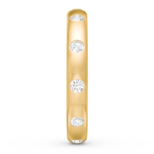 Flush Set Diamond Eternity Wedding Band – 10K Yellow Gold with Lab Diamond