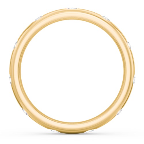 Flush Set Diamond Eternity Wedding Band – 10K Yellow Gold with Lab Diamond