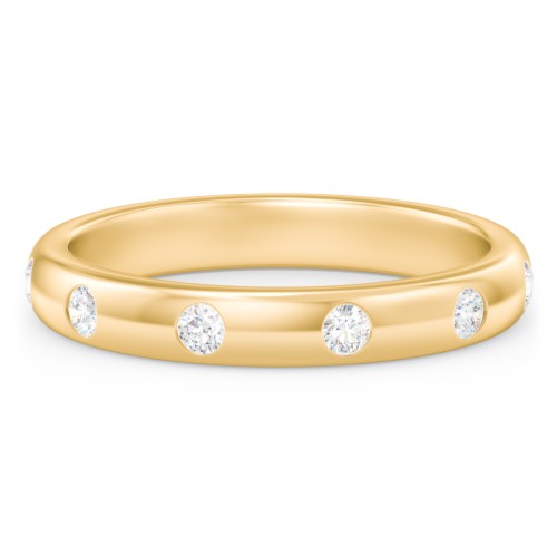 Flush Set Diamond Eternity Wedding Band – 10K Yellow Gold with Lab Diamond