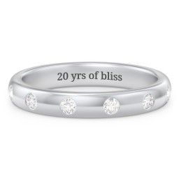 Flush Set Diamond Half-Eternity Wedding Band