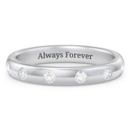 Flush Set Diamond Half-Eternity Wedding Band