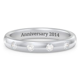 Flush Set Diamond Half-Eternity Wedding Band