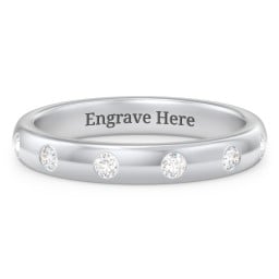 Flush Set Diamond Half-Eternity Wedding Band