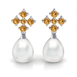 Freshwater Pearl Drop Earrings with Accents
