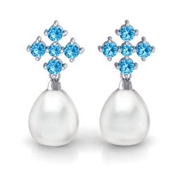 Freshwater Pearl Drop Earrings with Accents