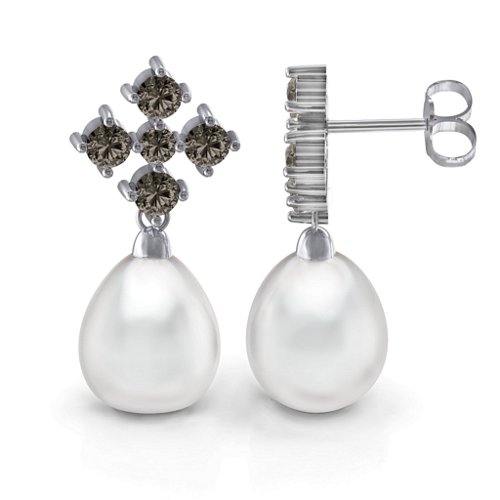 Freshwater Pearl Drop Earrings with Accents