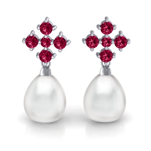 Freshwater Pearl Drop Earrings with Accents