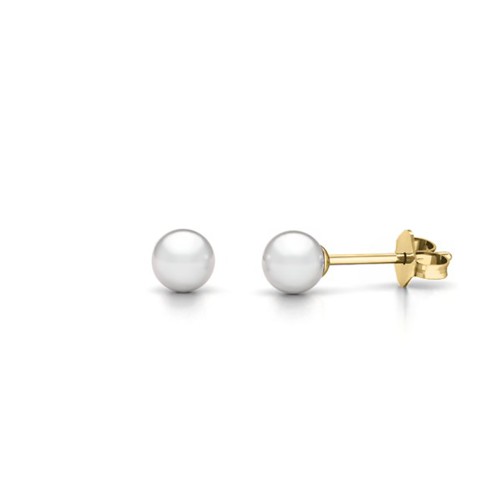Classic Freshwater Pearl Stud Earrings – 10K Yellow Gold