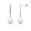 Pavé Bar Drop Pearl Earrings