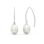 Sterling Silver Oval Freshwater Pearl Earrings