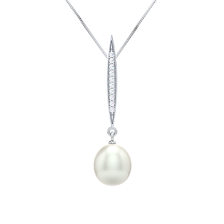 Pavé Bar Drop Pearl Pendant