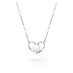 Sterling Silver Heart and Pearl Pendant