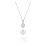 Sterling Silver Freshwater Pearl and Cubic Zirconia Drop Pendant – Sterling Silver