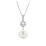 Sterling Silver Freshwater Pearl and Cubic Zirconia Drop Pendant – Sterling Silver