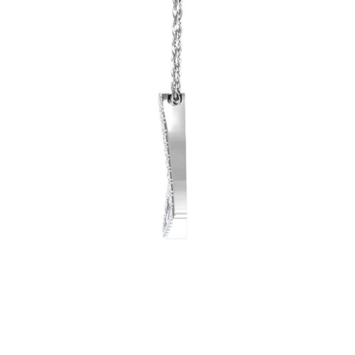 Pavé Heart Pendant with Diamond Accents – Sterling Silver