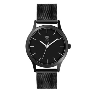 Men's Personalized 32mm Dress Watch - Black Case, Black Dial, Black Mesh