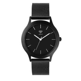 Men's Personalized 36mm Dress Watch - Black Case, Black Dial, Black Mesh