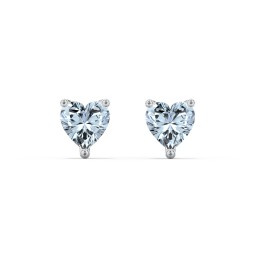 Heart Stud Earrings in 925 Sterling Silver with Aquamarine