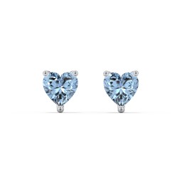 Heart Stud Earrings in 925 Sterling Silver with Blue Topaz