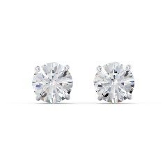1 Carat Solitaire Stud Earrings – 10K Rose Gold with Cubic Zirconia