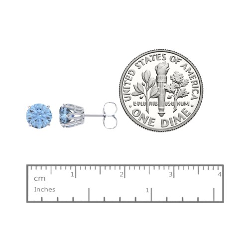 1 Carat Solitaire Stud Earrings – 10K Rose Gold with Cubic Zirconia