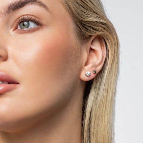 1 Carat Solitaire Stud Earrings – 10K Rose Gold with Cubic Zirconia