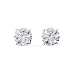 1 Carat Solitaire Stud Earrings in 925 Sterling Silver with Cubic Zirconia