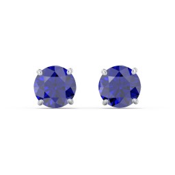 1 Carat Solitaire Stud Earrings in 925 Sterling Silver with Blue Sapphire