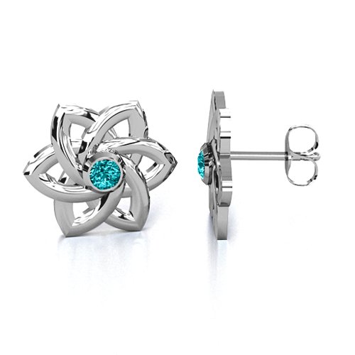 Celtic Star Earrings – Sterling Silver with Mint Premium Zirconia