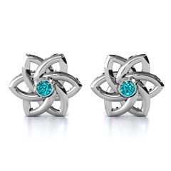 Celtic Star Earrings – 10K Yellow Gold with Mint Premium Zirconia