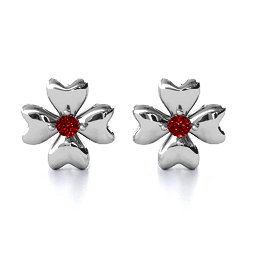 Four Heart Clover Earrings in 925 Sterling Silver