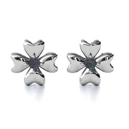 Four Heart Clover Earrings in 925 Sterling Silver with Alexandrite