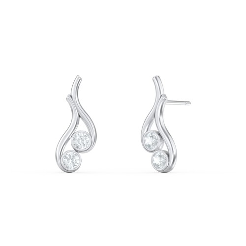 Multi Stone Raindrop Earrings – Sterling Silver with Aquamarine