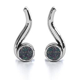 Swirl Drop Earrings in 925 Sterling Silver with Alexandrite