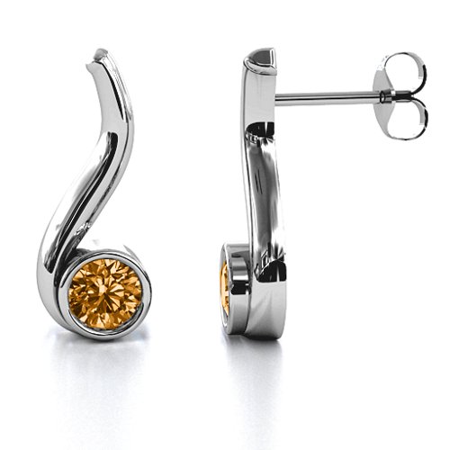 Swirl Drop Earrings – Sterling Silver with Citrine