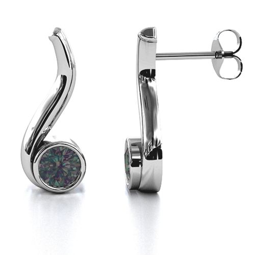 Swirl Drop Earrings – Sterling Silver with Alexandrite