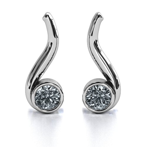 Swirl Drop Earrings – Sterling Silver with Cubic Zirconia