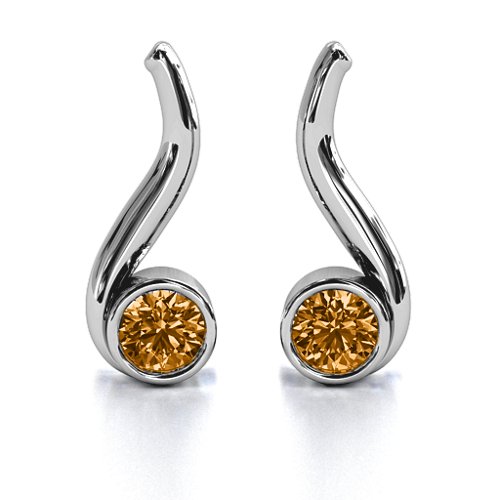 Swirl Drop Earrings – Sterling Silver with Citrine